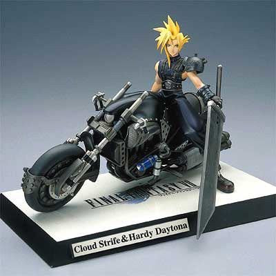 Final Fantasy VII first edition 1/8 Cloud Strife & Hardy Daytona Cold Cast Painted 